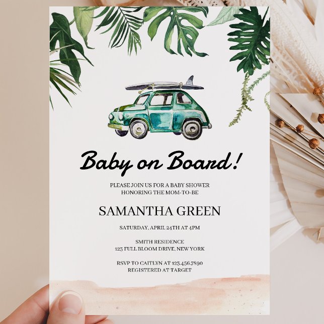 Surf Babyshower Inbjudningar (Skapare uppladdad)