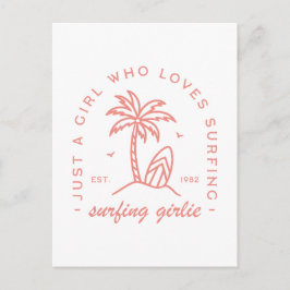 Surf bara en tjej som älskar surfing rosa estetik vykort