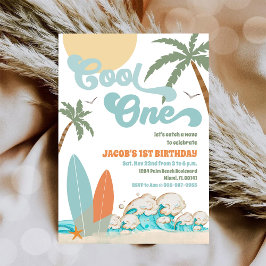 Surf Beach 1st Birthday Invitation Inbjudningar