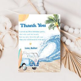 Surf Beach Födelsedagsfest Tacksamhetskort Inbjudningar