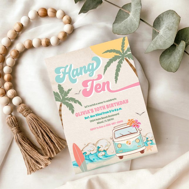 Surf Birthday Beach Party Invitation Inbjudningar (Skapare uppladdad)