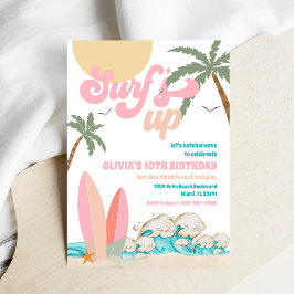 Surf Birthday Beach Party Invitation Inbjudningar