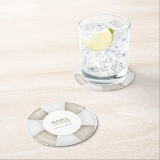 Surf Board Baby Shower Custom Underlägg Papper Rund