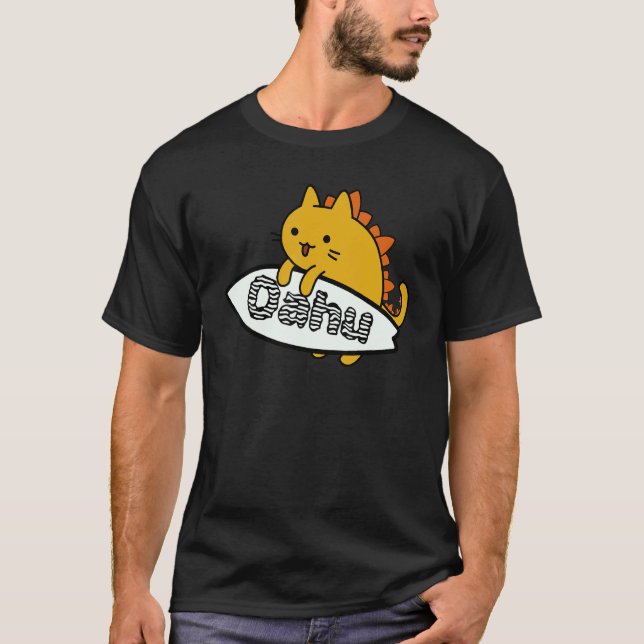 Surf catzilla surfare Oahu T Shirt (Framsida)