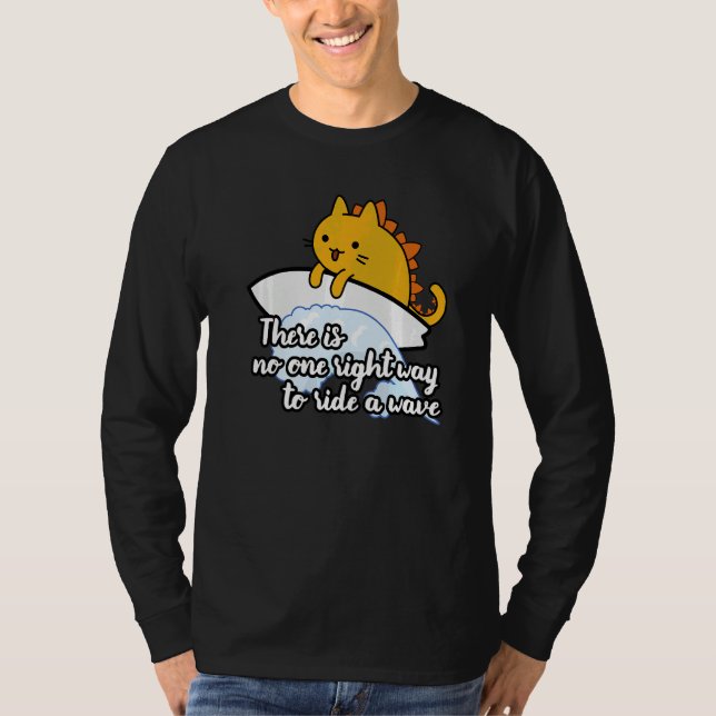Surf  catzilla surfer way to ride wave t shirt (Framsida)