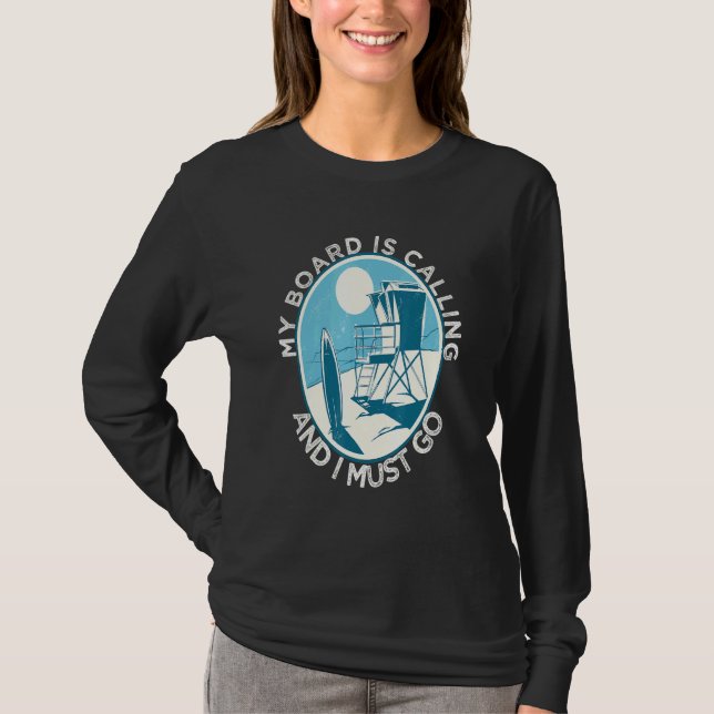 Surf Citat Ungdom Retro Surfare Solnedgång T Shirt (Framsida)