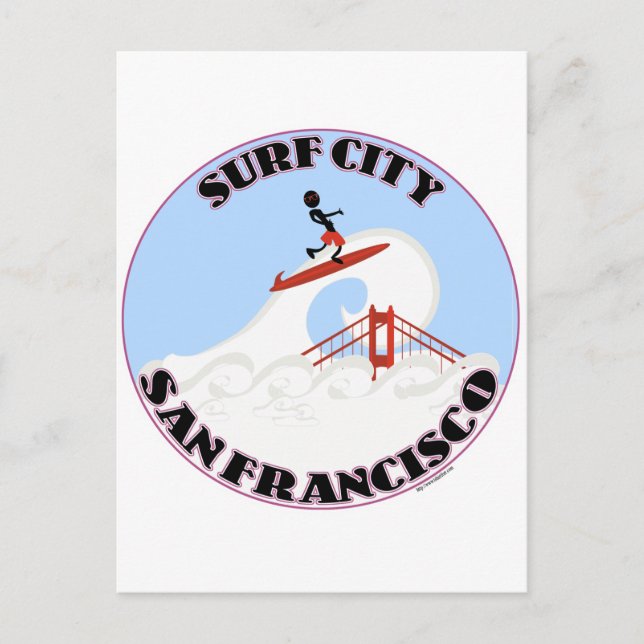 Surf City San Francisco Vykort (Framsida)
