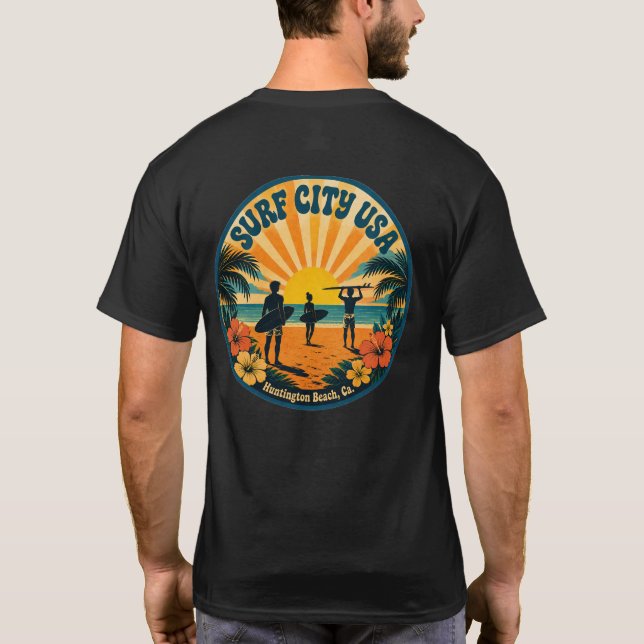 SURF CITY USA (70-tals Retro)  T Shirt (Baksida)