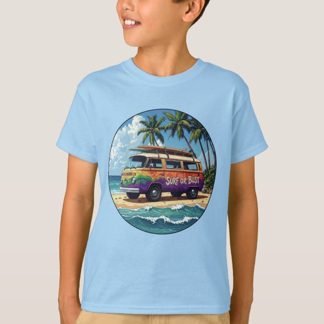 Surf eller ingenting Groovy Retro Hippie Surfare B T Shirt (Framsida)