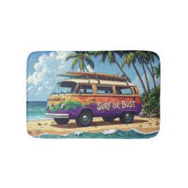 Surf eller ingenting Groovy Retro Hippie Surfare S Badrumsmatta