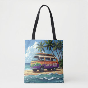 Surf eller ingenting Groovy Retro Hippie Surfare S Tygkasse