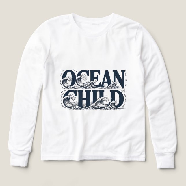 Surf Estetisk Ocean Barn Våg Grafisk T Shirt (Design framsida)