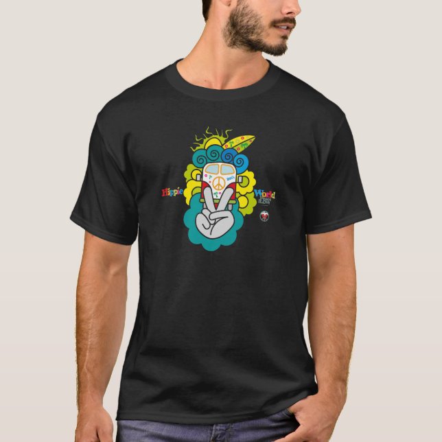 Surf HIPPIE FURGONETA, HIPPIE WORLD T Shirt (Framsida)
