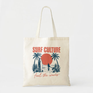 Surf Kultur Känn Vågorna Retro Strand Toteväska Tygkasse