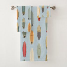 Surf Life - Retro kustnära blå surfbräda tryck