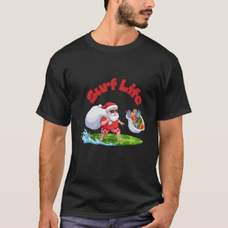 Surf Life Santa Surfing Jul Konst T Shirt
