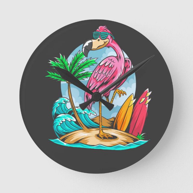 Surf Like a Mingo! Acrylic Wall Clock Rund Klocka (Framsida)