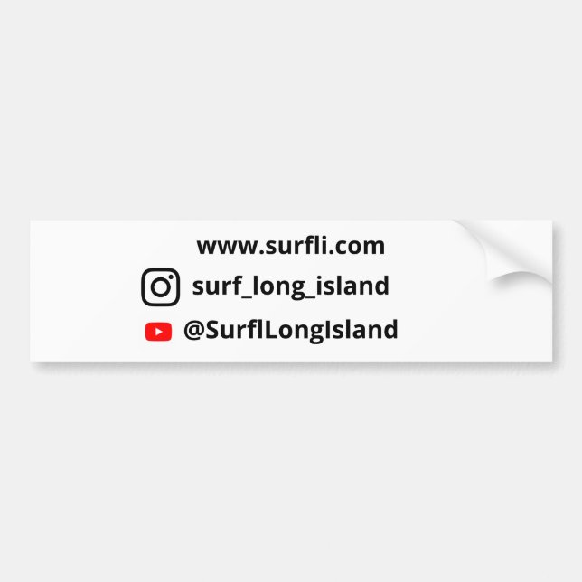 Surf Long Island Bilsticker Bildekal (Framsidan)