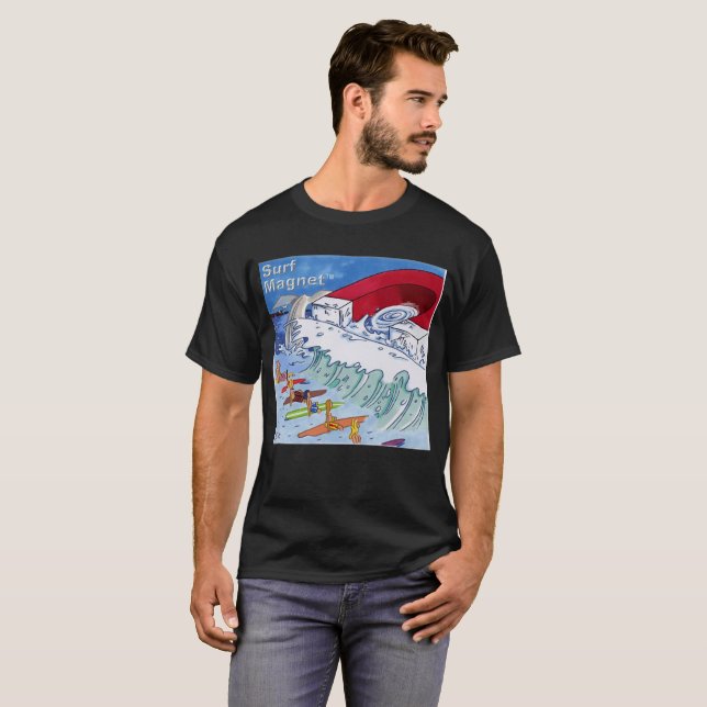Surf Magnet herr svart T-shirt (Hel framsida)