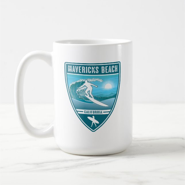 Surf Mavericks Beach California Kaffemugg (Vänster)