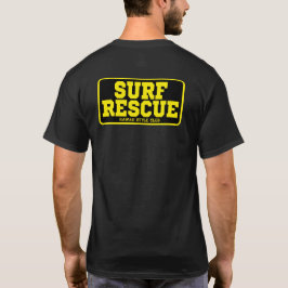SURF RESCUE BLK  back print T Shirt