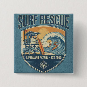 Surf Rescue Livräddarepatrull Est 1950 Knapp