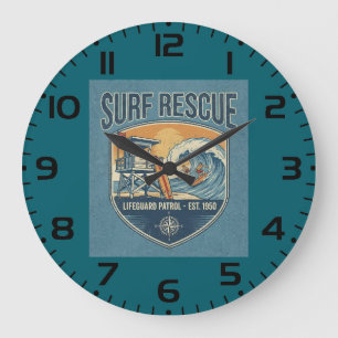 Surf Rescue Livräddarepatrull Est 1950 Stor Klocka