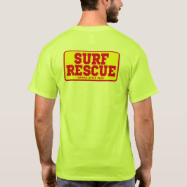 SURF RESCUE RED back print T Shirt