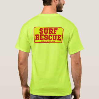 SURF RESCUE RED back print T Shirt