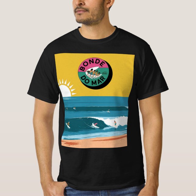 Surf Retrô - Bonde do Mar T Shirt (Framsida)