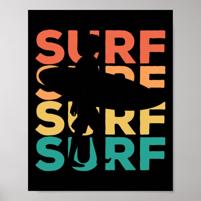 Surf - Retro Vintage Surfing - Surfare Poster (Framsidan)