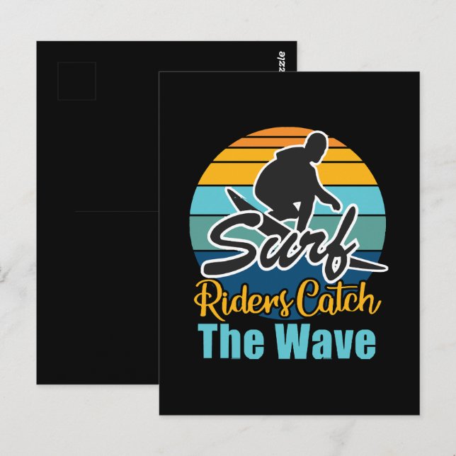 Surf Riders Fångar Vågorna Vykort (Fram/baksida)