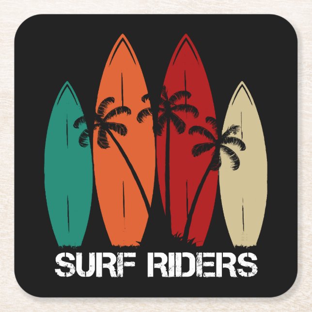 Surf Riders Underlägg Papper Kvadrat (Framsidan)