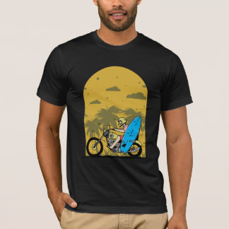 Surf Rittare Motorcykel Strand Äventyr T Shirt