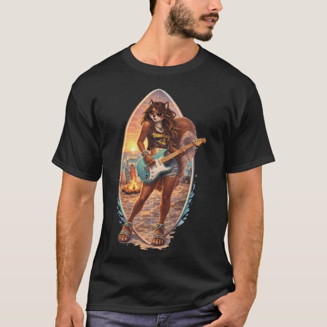 Surf Rock Squirrel T Shirt (Framsida)