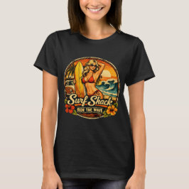 Surf Shack Surfar Pin-Up | Rid Vågorna Strand T Shirt