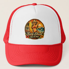 Surf Shack Surfar Pin-Up | Ride The Wave Strand Keps