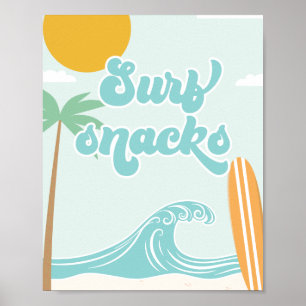 Surf Snacks Surf's Up Strand Födelsedagsmat Poster
