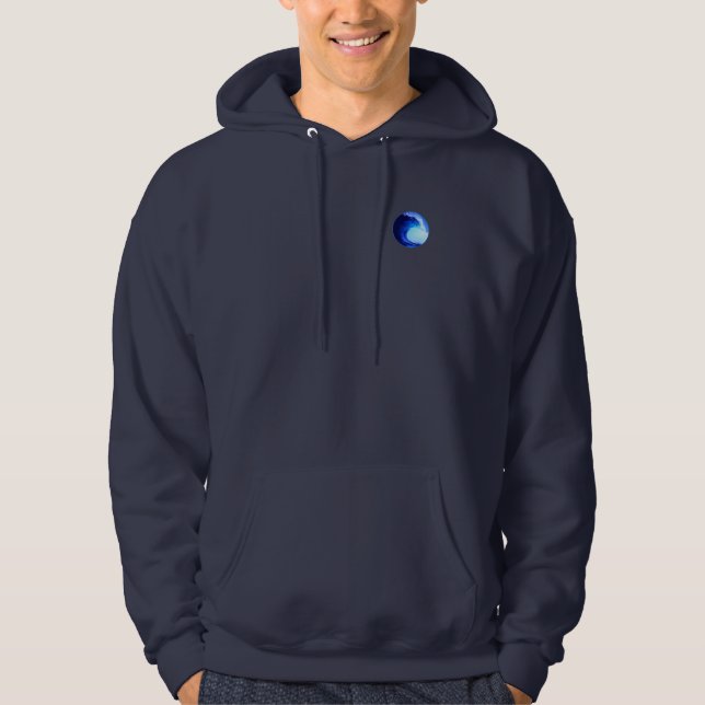 Surf stil blå våg hoodie (Framsida)