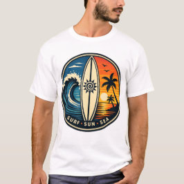 Surf Sun Sea Vintage-märke – Surfbräda Solnedgång T Shirt