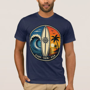 Surf Sun Sea Vintage-märke – Surfbräda Solnedgång T Shirt