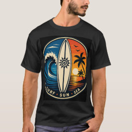 Surf Sun Sea Vintage-märke – Surfbräda Solnedgång T Shirt