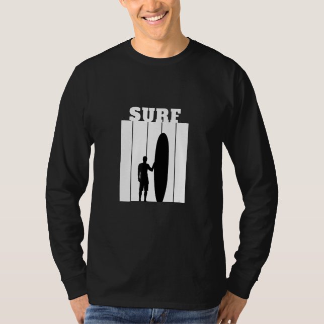 Surf Surfer Silhouette White T Shirt (Framsida)