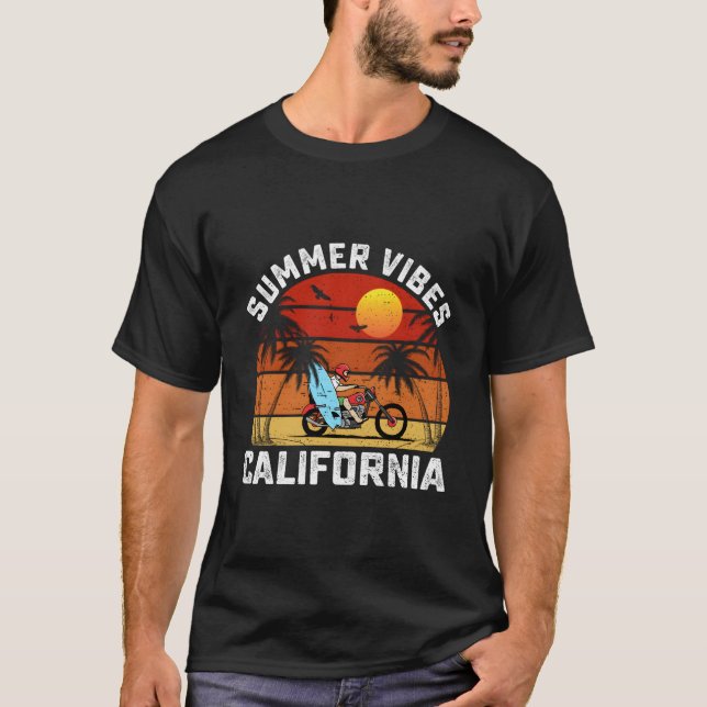 Surf Surfing Beach Summer California T Shirt (Framsida)