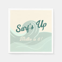 Surf-tema För Barns Födelsedagsfest Pappersservett