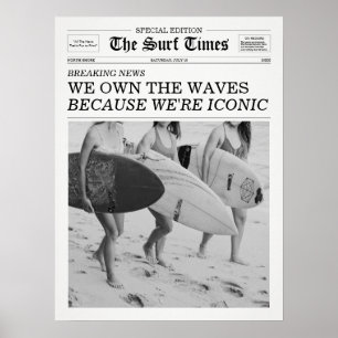 Surf Times Tidning Vi Äger Vågorna Poster
