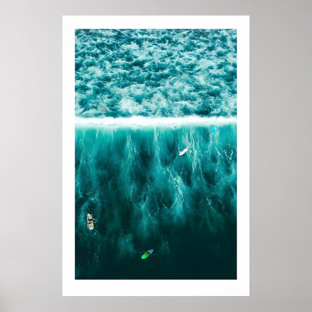 Surf Triptych Konsttryck Scandi Ocean Strand Poster (Framsidan)