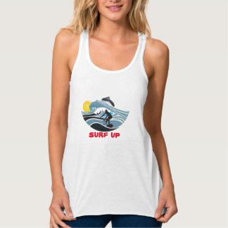 surf upT-Shirt Linne Med Racerback