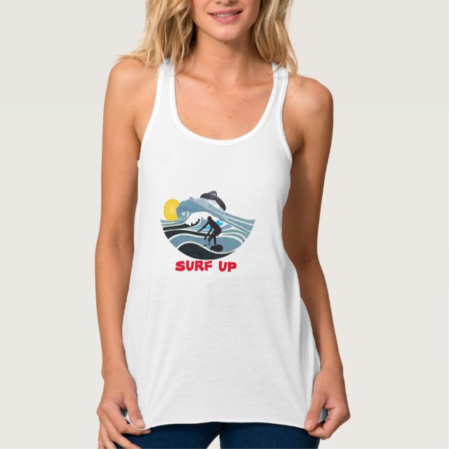 surf upT-Shirt Linne Med Racerback (Framsida)
