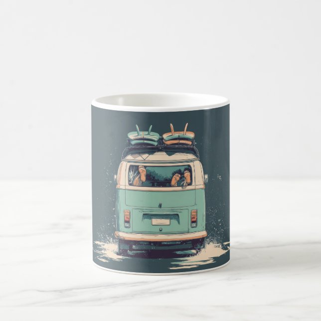 Surf Van Splash – Retro strandcamper Kaffemugg (Center)